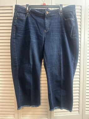 Lane Bryant Dark Indigo Girlfriend Crop Jeans